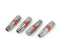 sourcingmap Punte per cacciavite di sicurezza Torx T30 con codolo esagonale da 1/4", colore grigio, 4 pezzi