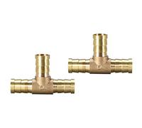 Sourcingmap, raccordo a T in ottone da 12 mm o 1/2", a forma di T, 3 modalità, raccordo per tubo flessibile aria gas, acqua carburante, connettore a T spinato, 2 pezzi
