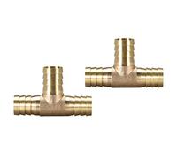 Sourcingmap, raccordo a T in ottone da 16 mm o 5/8", a forma di T, 3 modalità, raccordo per tubo flessibile aria gas acqua carburante, connettore a T spinato, 2 pezzi
