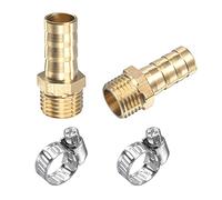 Sourcingmap, raccordo dritto in ottone, 10 mm x G1/4, filettatura maschio con morsetto in acciaio inox, confezione da 2