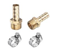 Sourcingmap, raccordo dritto in ottone, 8 mm x G1/4, filettatura maschio con morsetto in acciaio inox, confezione da 2