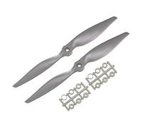 Sourcingmap RC Eliche CW 10x5 pollici 2-Vane per aereo giocattolo nylon grigio 2 pezzi con anelli adattatore