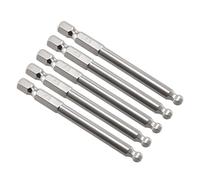 Sourcingmap - Set di 5 punte per cacciavite a sfera H5 (5 mm), in acciaio S2, magnetiche lunghe 2,95 pollici, con gambo esagonale da 1/4"