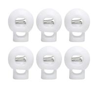 Sourcingmap - Set di 6 fermacavo in plastica, chiusura a molla, per vestiti, lacci, borse, campeggio, colore: bianco