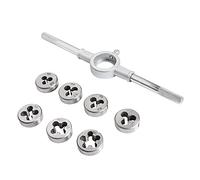 Sourcingmap, set di chiavi a manico rotondo, 25 mm + matrici filettate M3 x 0,5 M4 x 0,7 M5 x 0,8 M6 x 1,0 M8 x 1,25 M10 x 1,5 M12 x 1,75, 8 pezzi