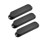 Sourcingmap, set di copertura per pickup a bobina singola, per chitarra ST Strat Stratocaster, senza fori, nero, 3 pezzi