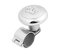 sourcingmap Silver Tone Crown Pattern Metal Plastic Handle Car Steering Wheel Knob