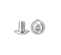 Sourcingmap, viti con testa a bottone flangiata M3 x 4 mm, viti a brugola esagonale, bulloni di fissaggio in acciaio inox 304, viti a macchina completamente filettate, 100 pezzi