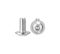 Sourcingmap, viti con testa a bottone flangiata M3 x 6 mm, viti a brugola esagonale, bulloni di fissaggio in acciaio inox 304, viti a macchina completamente filettate, 100 pezzi