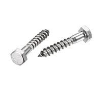 Sourcingmap, viti esagonali M8 x 45 mm, in acciaio inox 304, viti autofilettanti per viti di legno, 10 pezzi