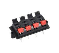 Sourcingmap WP8-03 - Morsetto a molla per altoparlanti, 2 file, 8 vie, connettore a sgancio rapido, per cavo audio, colore: Nero e rosso, 1 pezzo