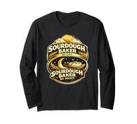 Sourdough Baker By Day By Night Sourdough Bread Baking Pun Maglia a Manica