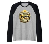 Sourdough Baker By Day By Night Sourdough Bread Baking Pun Maglia con Maniche Raglan