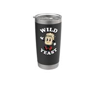 Sourdough Baker Wild Yeast Retro Cartoon Bread Making Bicchiere termico in acciaio inox doppia parete