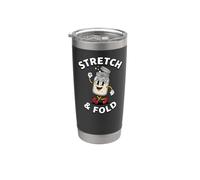 Sourdough Bread Baker Stretch and Fold Retro Cartoon Bicchiere termico in acciaio inox doppia parete