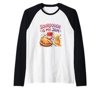 Sourdough Is My Jam Funny Baking for Women Bakers Moms Maglia con Maniche Raglan