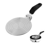 Souruud Adaptateur Induction 13cm attatore Induzione Pentole, Piastra Induzione in Acciaio Inox, Disco Convertitore con Maniglia Isolata Termicamente, Universale Moka Adattatrice a Induzione