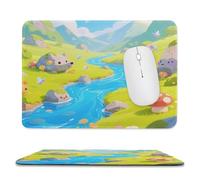 Sous-main imperméable « Étranges rochers dans le ruisseau » avec coutures anti-effilochage et dessous en caoutchouc antidérapant. Tapis de souris pour souris sans fil, idéal pour le bureau et la mai