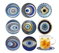 Sous-verres en Bois pour Tasses - Lot de 8 Dessous de Verre pour Vin et Verres | Protection Thermique pour Table Cuisine | Décoration Élégante Idéale Cadeau Famille Collègues Amoureux Maison