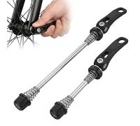 SouStar Set di 2 sgancio rapido per bicicletta da corsa, 140/190 mm | Per ruota anteriore e posteriore, montaggio senza attrezzi, ferro e lega di alluminio, tappi in PVC, molle coniche