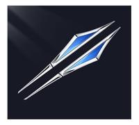 SOUTES 2 Pezzi Auto Emblema per Alfa Romeo Giulia Giulietta Mito Stelvio, Emblema Adesivo Emblemi Laterale Decalcomanie Adesivi Distintivo Decorativo Esterno Accessori,E/Silver~Blue