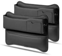 SOUTES 2 Pezzi Riempitivo Sedili Auto per Ford Ranger 2015-2025, PU Pelle Laterale Sedile Scatola Portaoggetti Console Organizer Interno Accessori,B/Black