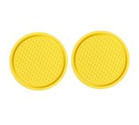 SOUTES 2 Pezzi Sottobicchiere Auto per MG HS EZS Mulan One 3 SW, Gomma Sottobicchieri Portabicchieri Antiscivolo Tappetino Interni Accessori,F/Yellow