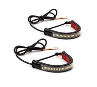 SOUTES Indicatori Accessori 2PCS Universale Del Motociclo Indicatori Di Direzione E DRL Ambra Bianco Moto Lampeggiatore Anello Forcella Striscia Lampada Lampeggiante 12V