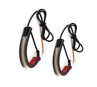 SOUTES Indicatori Accessori Universale Del Motociclo 2PCS Moto Indicatore Di Direzione E DRL Ambra Bianco Lampeggiatore Anello Forcella Lampada Striscia Lampeggiante 12V