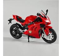SOUTES Modello di moto Modellino Giocattolo Con Suoni E Luci, Decorazione D'interni Per La Casa, Regalo Di Compleanno, Scala 1/12 Per Auto Da Corsa Per Ducati V4S, Moto Pressofusa(Red)