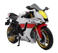 SOUTES Modello di moto Regali Per 1/12 Per Yamaha YZF-R1M, Auto Giocattolo In Lega Pressofusa Modellino Di Motocicletta Con Sterzo Anteriore E Pneumatici In Gomma(White)