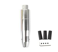 SOUTES Ricambio auto Con Pulsante Pomello Del Cambio Per Auto Automatico Manuale Universale Alluminio 14,5 Cm Velocità Leva Testa Spingere Verso Il Basso Accessori(Silver)