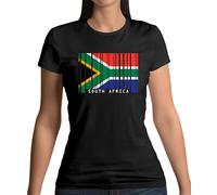 South Africa Codice a Barre Stile Bandiera - T-Shirt - Rsa Città Del Capo