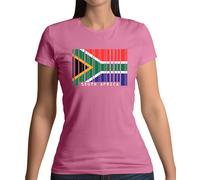South Africa Codice a Barre Stile Bandiera - T-Shirt - Rsa Città Del Capo