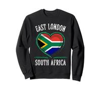South Africa Flag Heart East London City Felpa