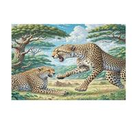 South African Cheetahs Puzzle 1000 Pezzi Rilassamento Per Adulti Cute Pet Animals Rompicapo Pressione Ridotta Giochi Da Tavolo Solo O in Gruppo Regalo Amico E Colleghi 1000 PCS