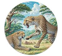 South African Cheetahs Puzzle Rotondo 1000 Pezzi Rompicapo Per Adulti E Bambini Animals Pets Cute Giocattolo Regalo Bambino Collezione Circolare 1000pcs (67.5x67.5cm)