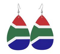 South African Flag Orecchini In Pelle Penzolare Orecchini Divertenti Accessori Per Donne Decorazioni Cosplay