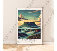 South America Viaggi Stampa Mount Roraima Muro Poster Illustrazione Art