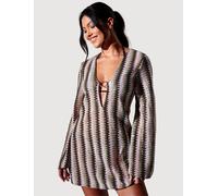 South Beach Abito da spiaggia beige chiaro / cioccolato / oliva / bianco Donna South Beach 40