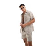 South Beach - Camicia da mare a maniche corte beige-Neutro S