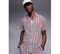 South Beach - Camicia da mare in maglia a righe multicolore in coordinato L
