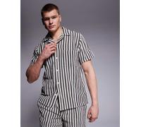 South Beach - Camicia da spiaggia a maniche corte all'uncinetto multicolore in coordinato S