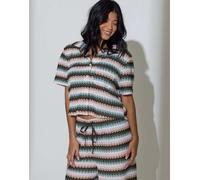 South Beach - Camicia squadrata a maniche corte all'uncinetto multicolore 42