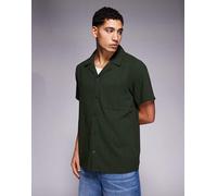 South Beach - Camicia testurizzata kaki con rever-Verde L