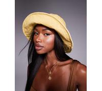 South Beach - Cappello da pescatore in cotone a tesa larga giallo pallido No Size
