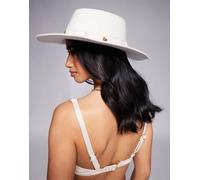 South Beach - Cappello stile cowboy color crema decorato con conchiglie oro-Neutro No Size