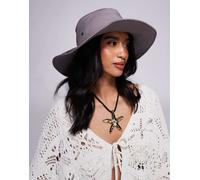 South Beach - Cappello stile cowboy in morbido cotone tortora-Marrone No Size