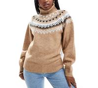 South Beach - Dolcevita in maglia jacquard beige-Neutro 44