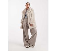 South Beach - Giacca di media lunghezza in pelliccia sintetica beige-Neutro XXL